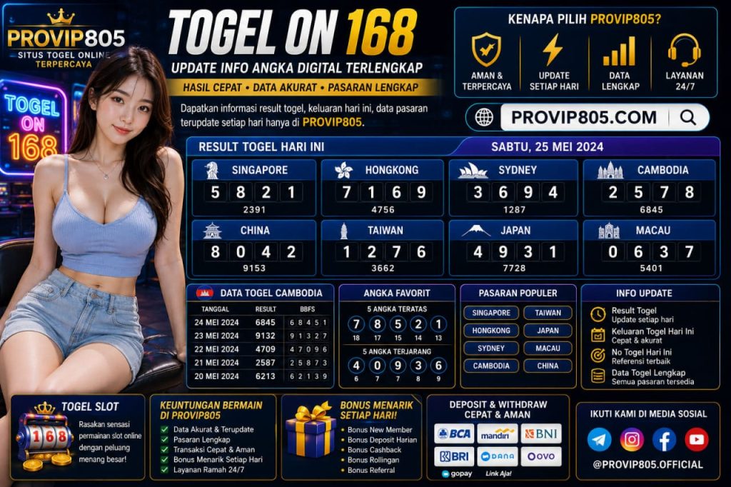 Togel On 168 PROVIP805 Update Info Angka Digital